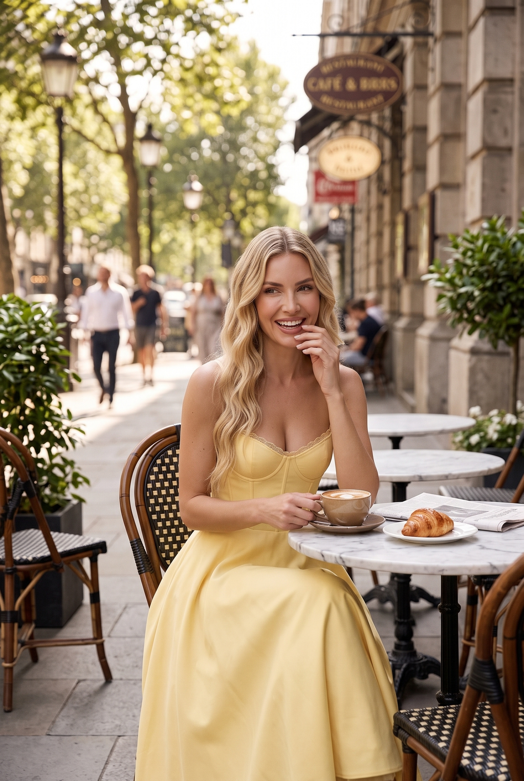 Butter Yellow Satin Corset Midi Dress with Tulle Hem - Cafe Lifestyle